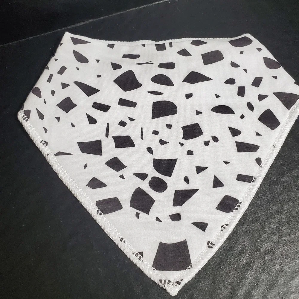 Flannel 4 Piece Baby Bandana Teething Drool Bibs White Black Outdoor Theme